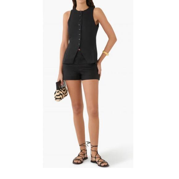 Faithfull Black Linen Seema Top Size 4 - Picture 13 of 13